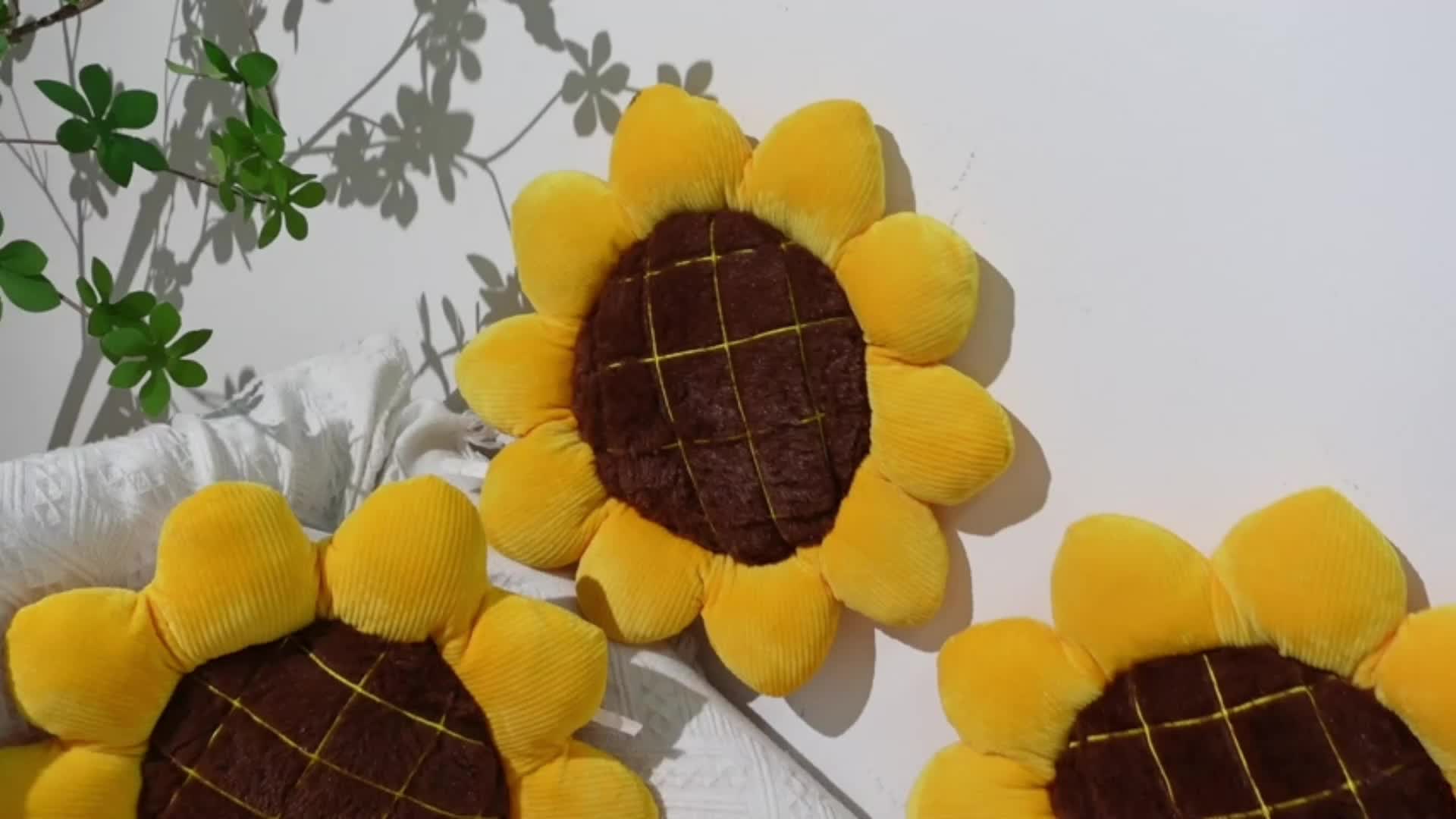 Coume 2 cojines de suelo con diseño de girasol 3D, cojín de asiento de  girasol, cojín amarillo con forma de girasol, almohadillas decorativas de  felpa