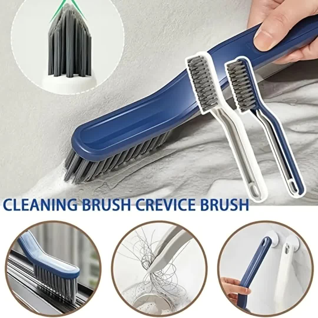 2pcs Multifunctional Floor Seam Brush, 2 In 1 Cleaning Brush For Bathroom  Gap, Clip Hair Window