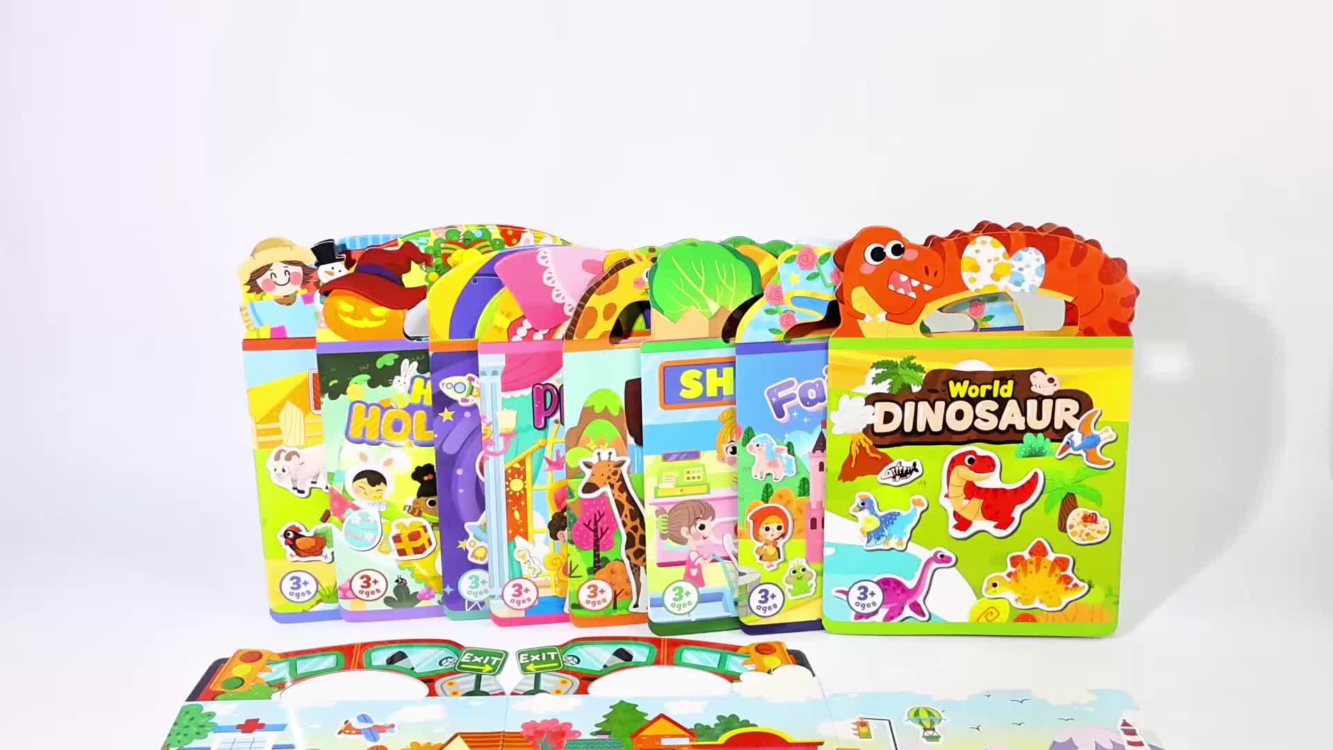 DIY Pasteable Dinosaur Sticker Book, Portable Activity Toy