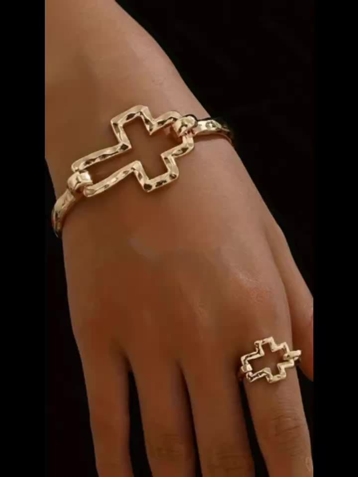 Punk Retro Style Bracelet Ring Set