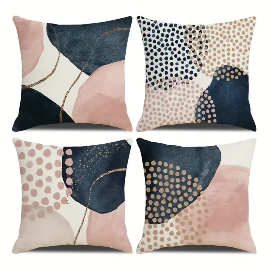 Blue Throw Pillows Bstract Geometric Modern Pillowcases - Temu