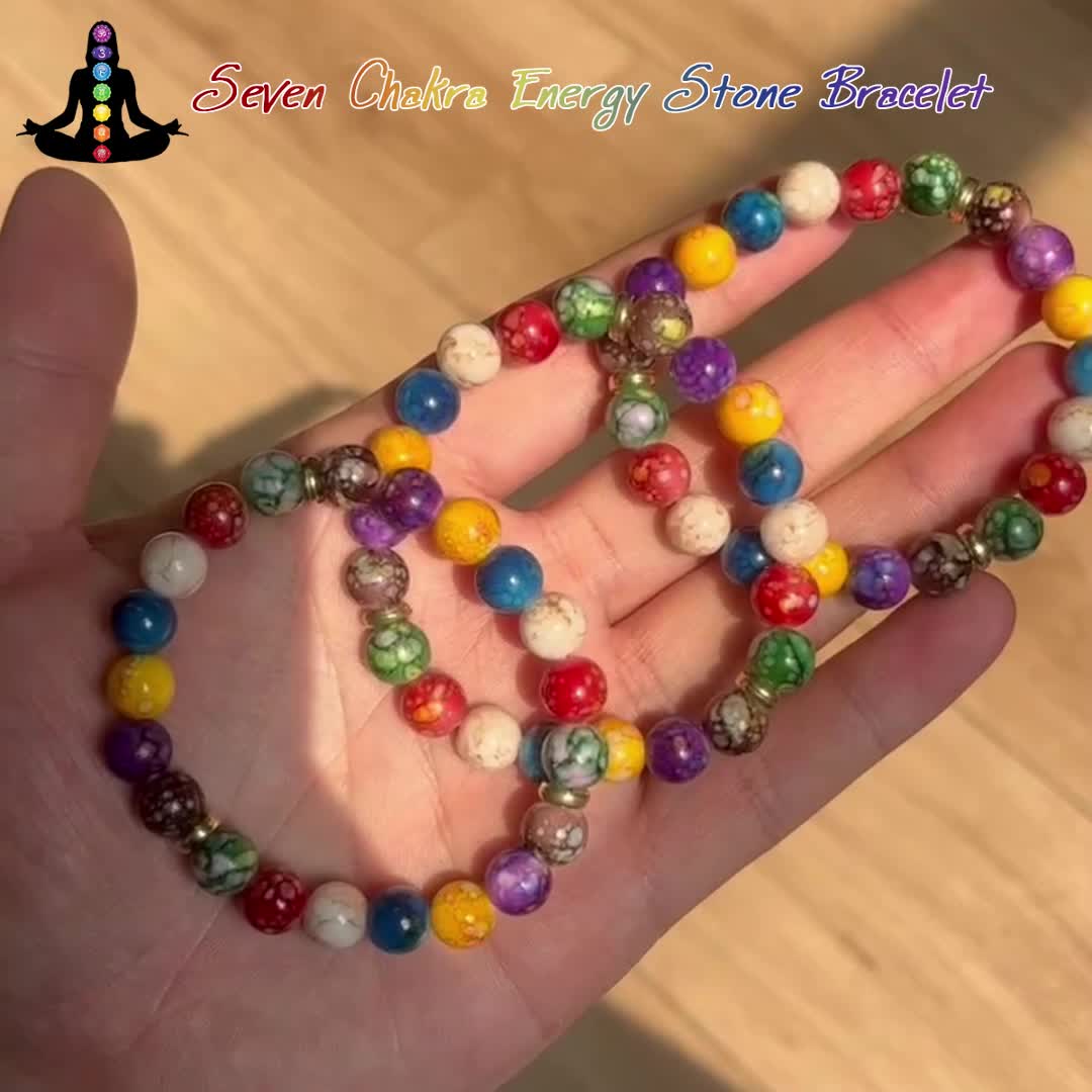7 Chakra Bracelet , Seven Chakra Jewelry, Spiritual Bracelet