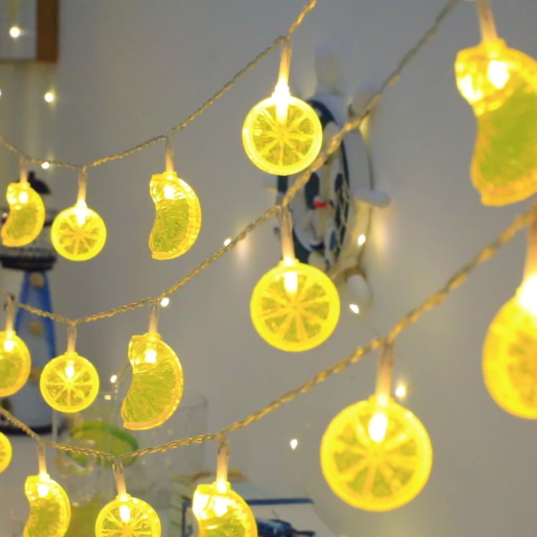 Lemon Piece Yellow Cyan Orange String Lights Indoor - Temu Canada