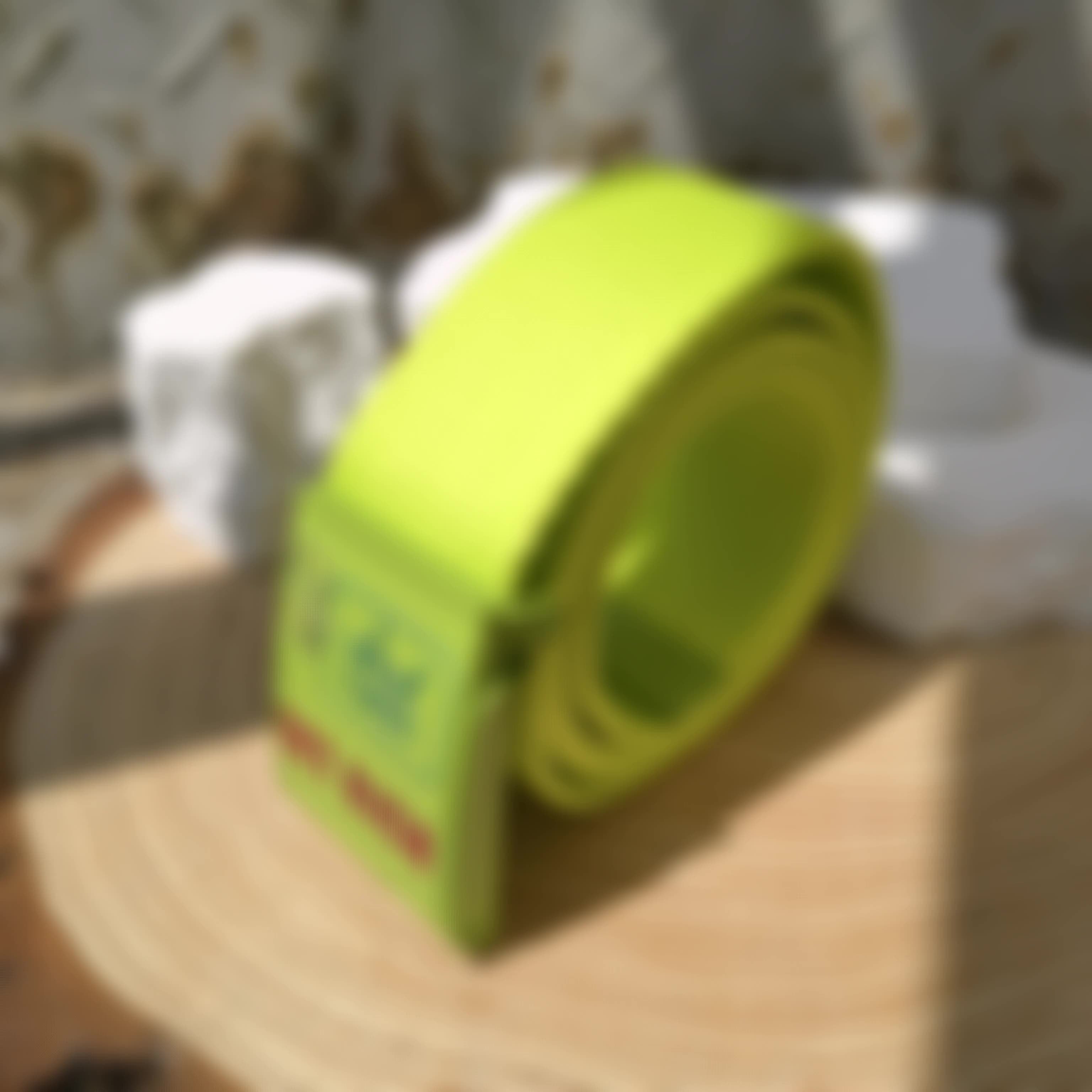 Men'S Green Canvas Belt with GET RICH Motif