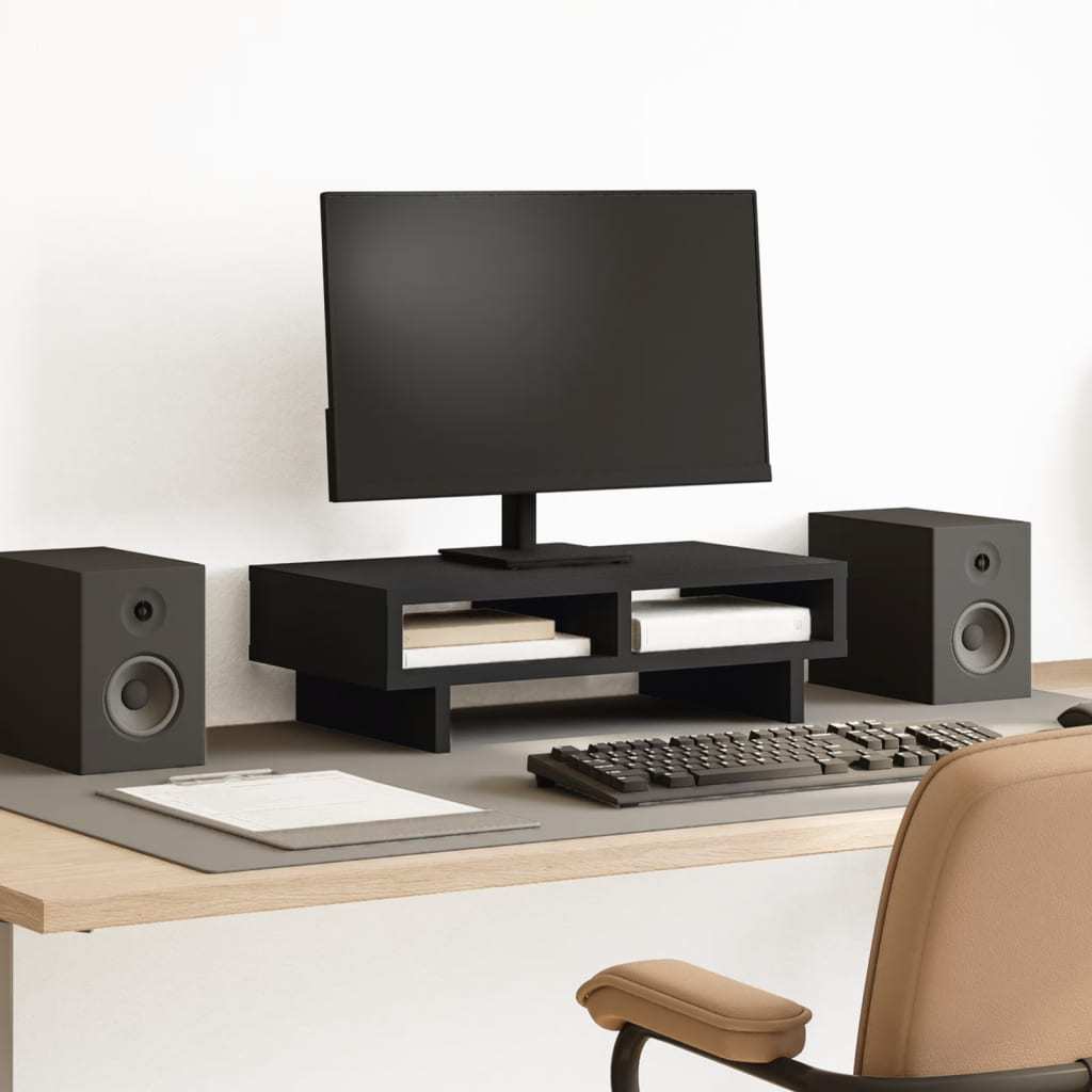 Monitor Stand, Monitor Riser, Screen Riser, Suitable For Laptops, Computers, Pcs, Printers, Black, 50 X 27 X 15cm
