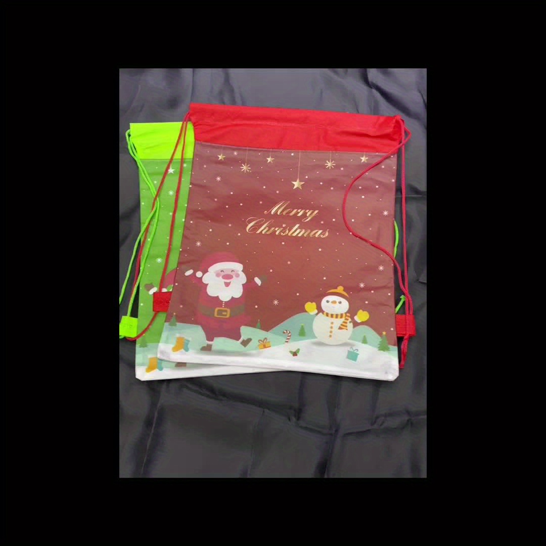 Christmas Non woven Drawstring Pocket Happy New Year Gift - Temu