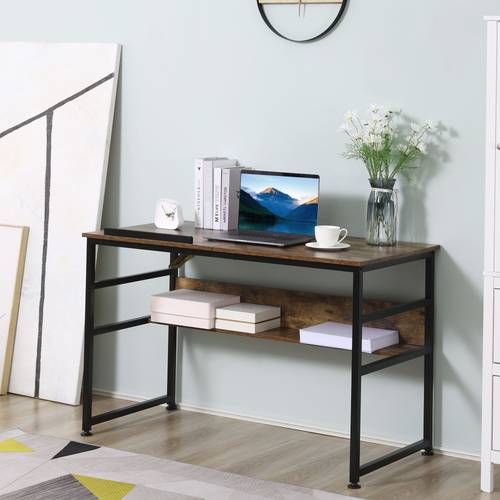 adjustable drafting desk rustic brown 15 level tiltable workstation with storage shelf durable metal frame and hardwood for home office and s table versatile wood top