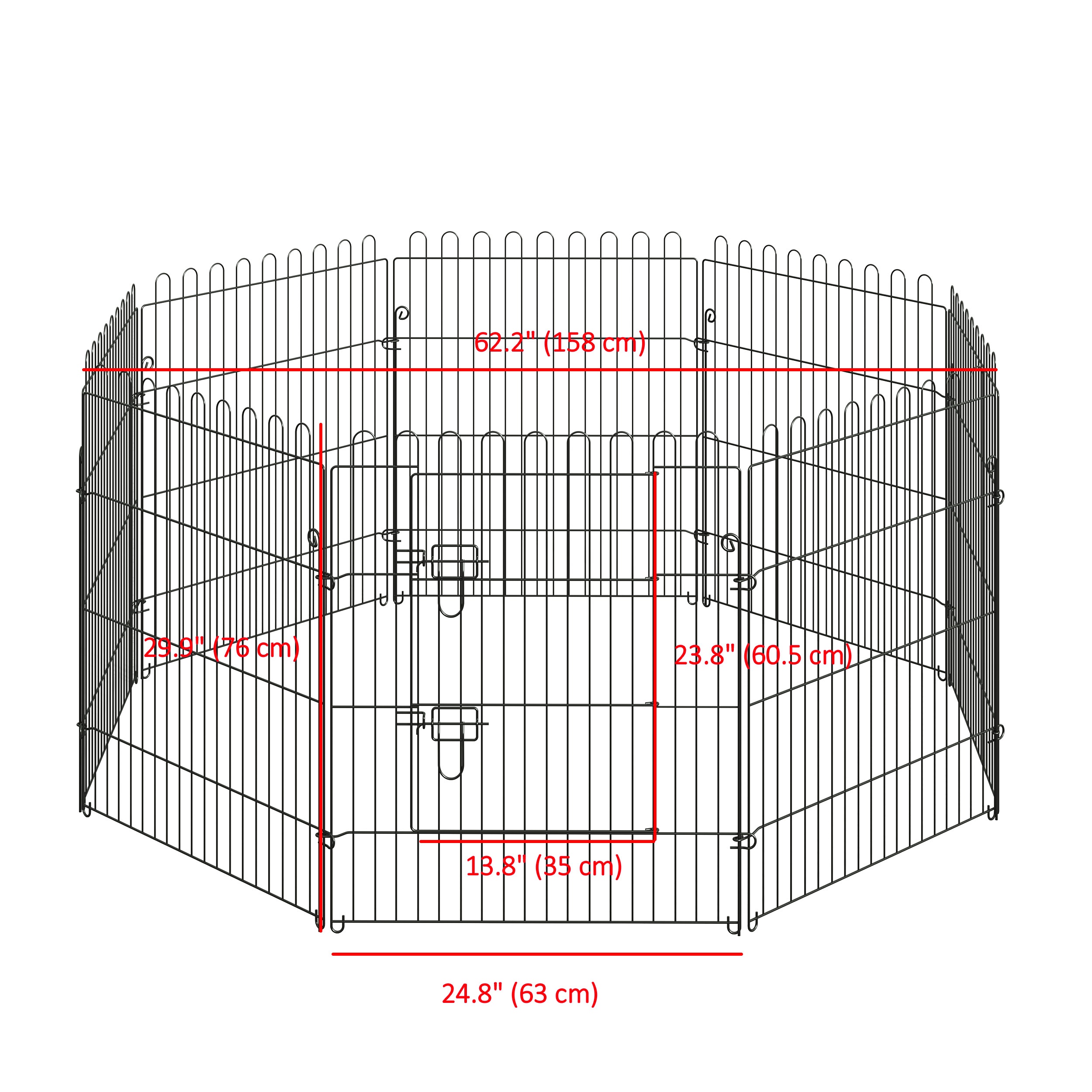 PawHut Dog Playpen Puppy Play Pen, Pet Exercise Fences for Outside Indoor, Foldable Dog Kennel, 30''H