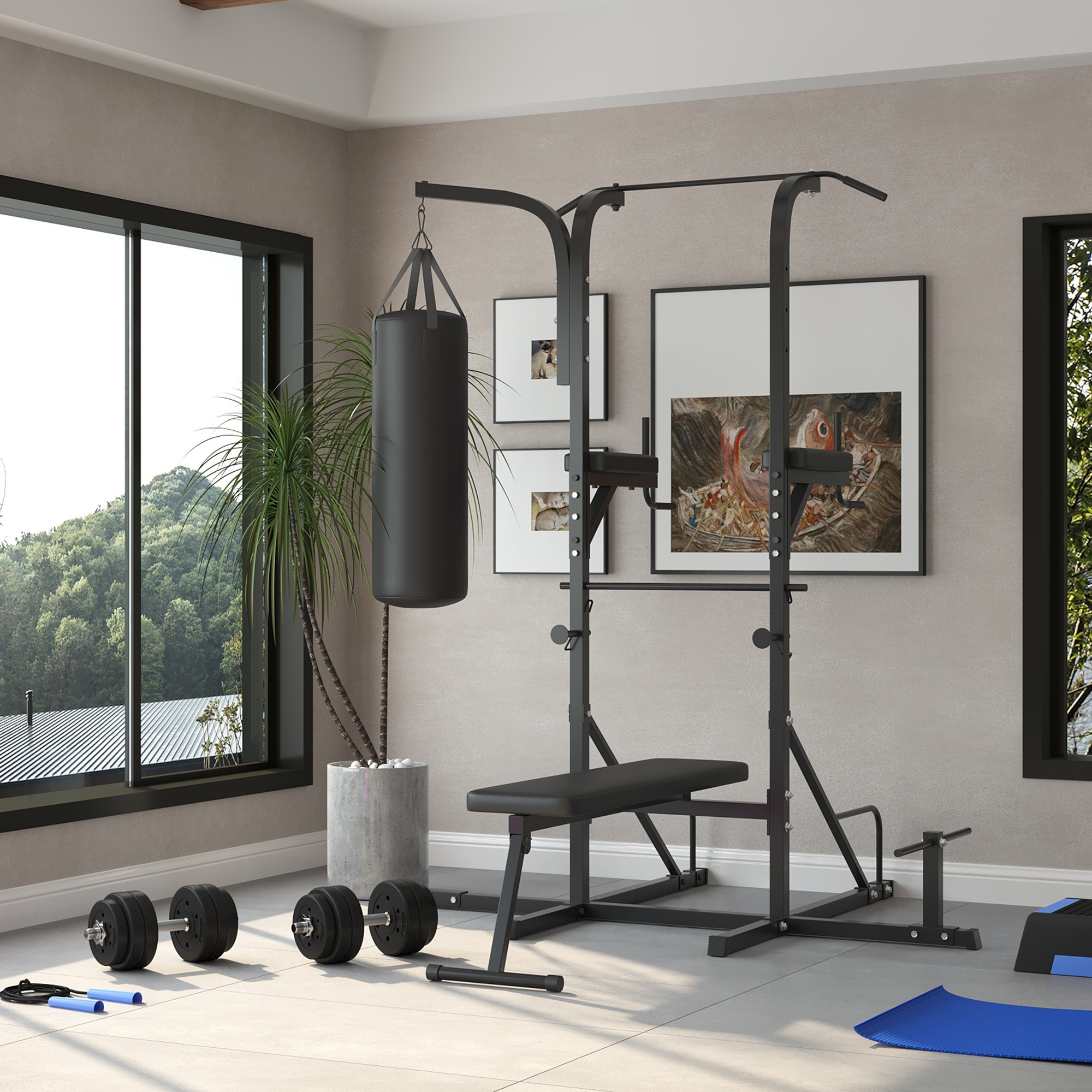 TEMU Soozier 66Lbs Ensemble de poids de haltères réglables, haltères, barre de poids pour le fitness corporel, l'entraînement de levage , , de sport,