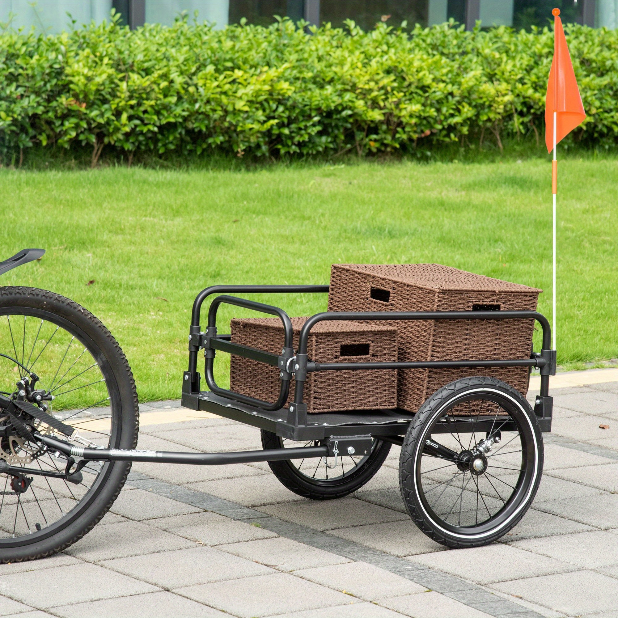 Heavy-duty Trailer With , 40kg Load Capacity, 2-wheel Wagon Carrier For, Motorcycles, Atv/utv - Outdoor Storage Cart, Compatible With Trailers &