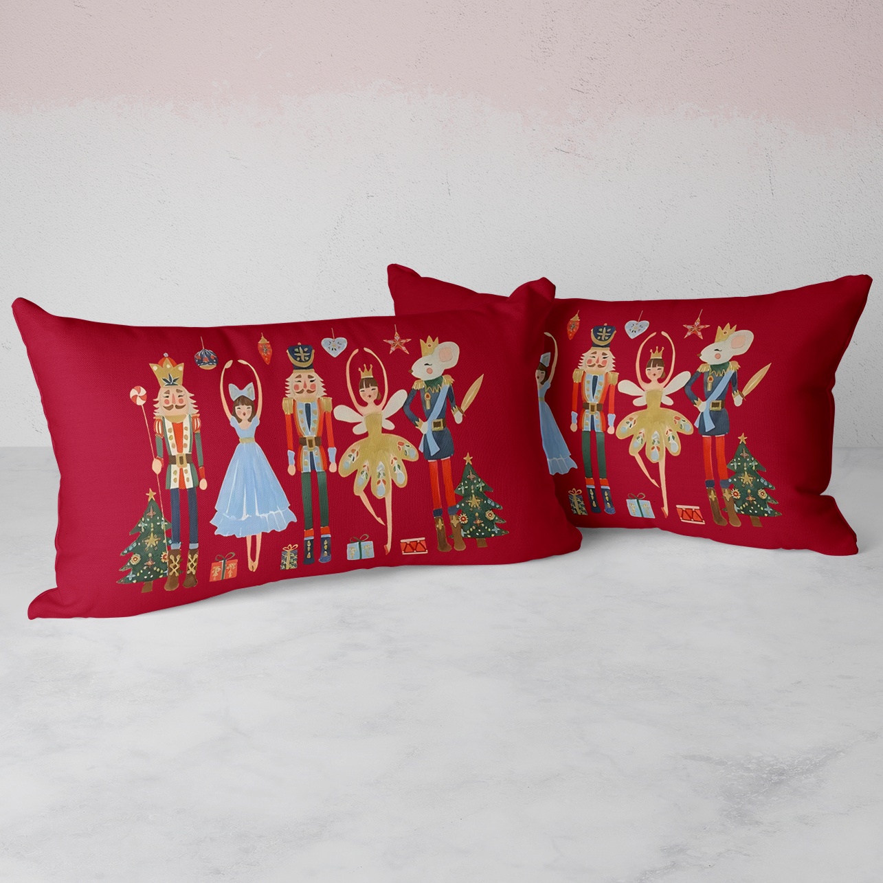 

[2pcs Christmas ] 2pcs/1pc Christmas , 20x12 , Red Sofa Cushion , Contemporary , No , Washable For & Bedroom Decor