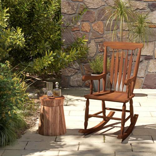 porch rocking chair with wheels wood high back outdoor rocker for patio garden balcony 350 lbs capacity adult size