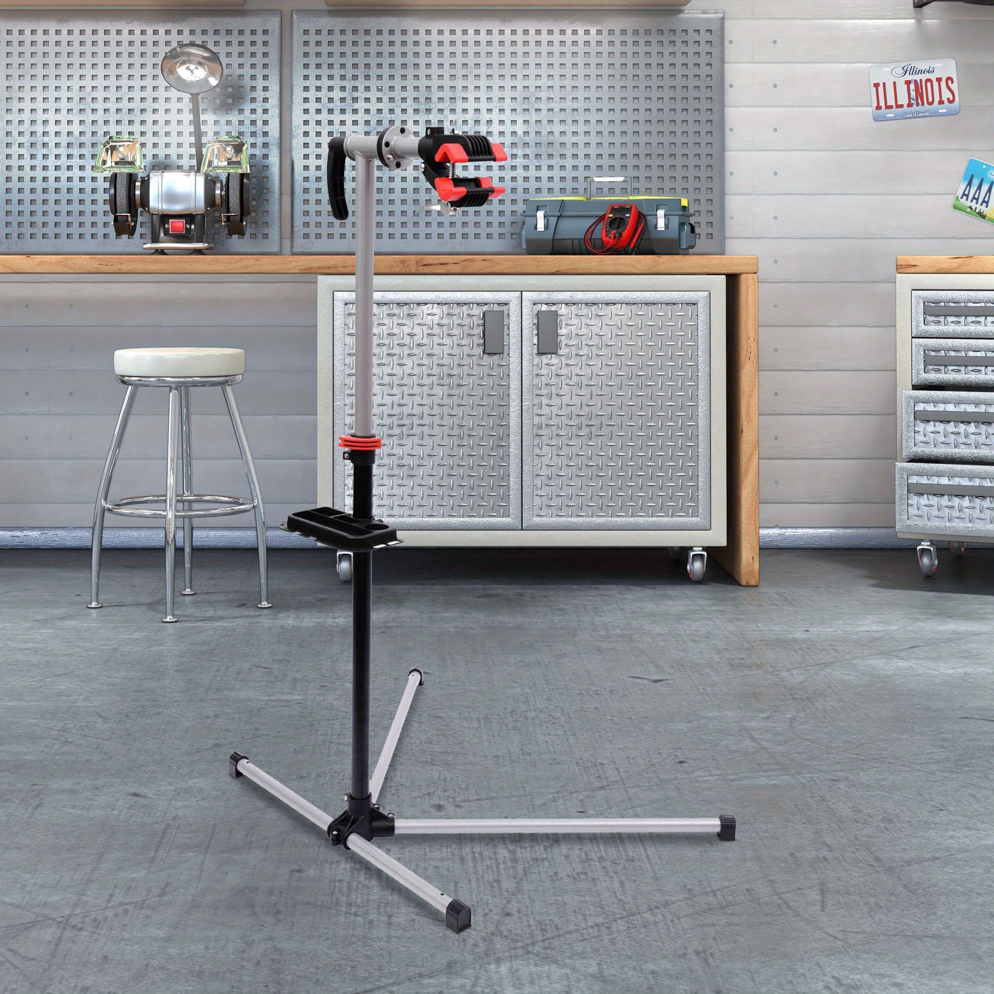 * Bike Repair Stand Adjustable 47&*; To 75&*; Tool Tray Bicycle Cycle Rack Work