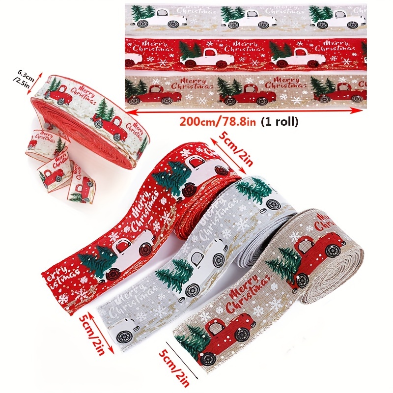 Red Gift Wrapping Ribbon For Christmas Bow Marry Xmas Tape Box