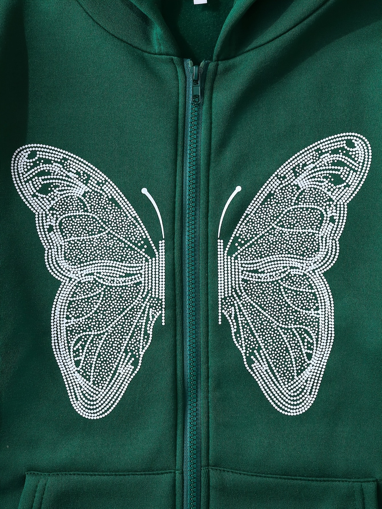 Y2k Butterfly Pattern Zip Hoodie Casual Long Sleeve Drop - Temu
