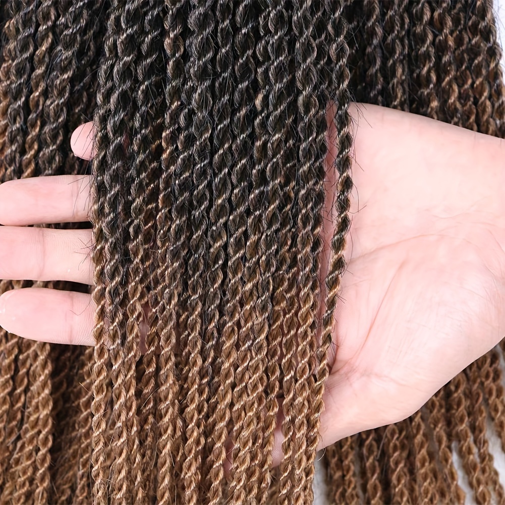 E-shop 14 18 22 Zoll Senegaleses Twist Häkel Haarverlängerungen Schwarz Braun Grau Lila Blond Ombre Synthetisches Flechthaar für Frauen