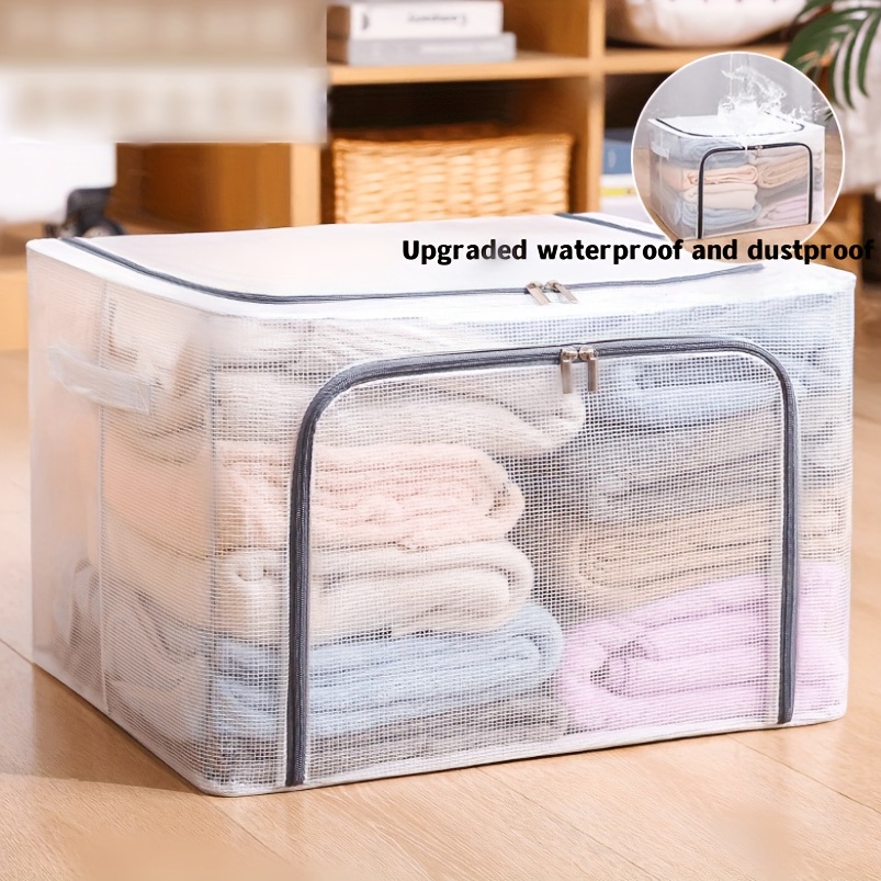 Large Capacity Storage Bag Zipper Waterproof Dustproof - Temu