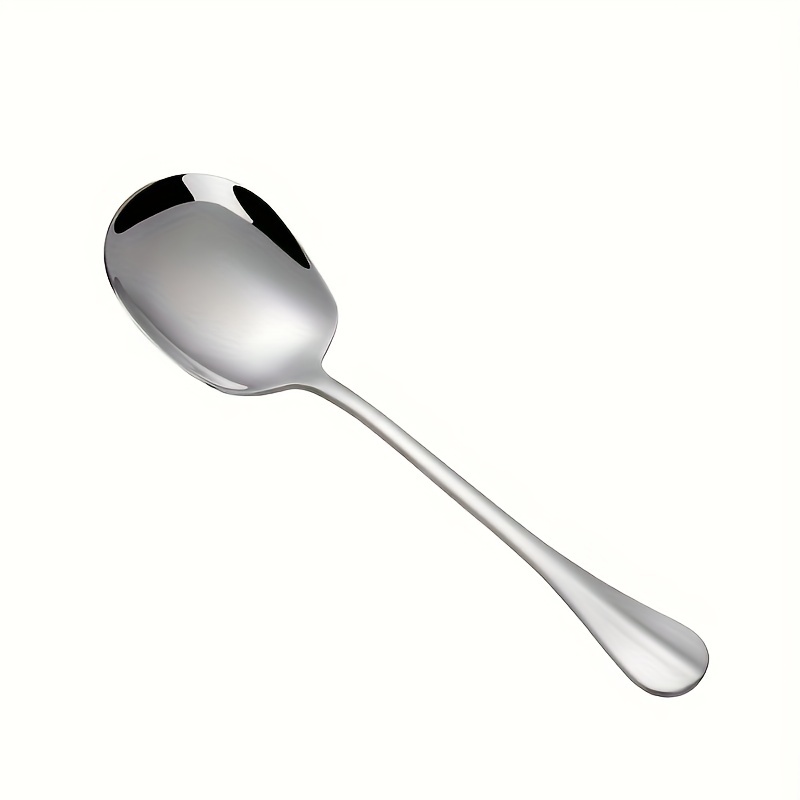 Clupup Square Head Stainless Steel Spoons, Rice& Soup Spoons