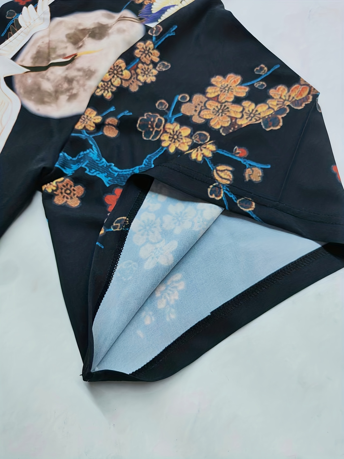 Kimono hombre azul grullas