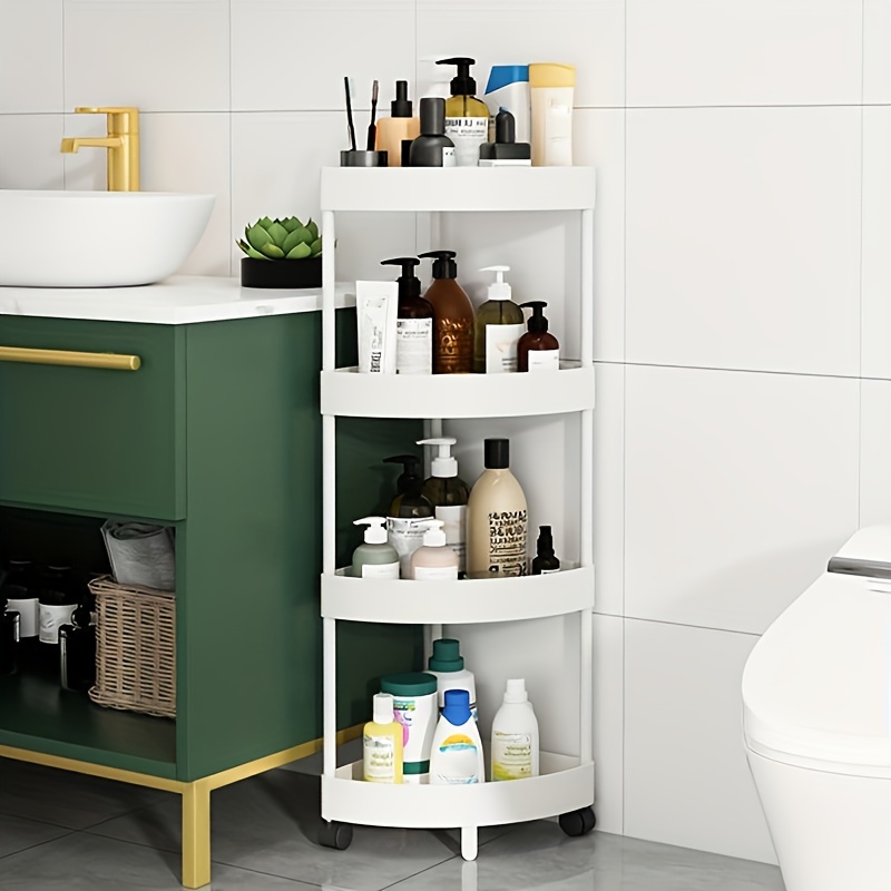 mDesign Small 2-Tier Plastic High-Rise Bathroom Cabinet Organizer