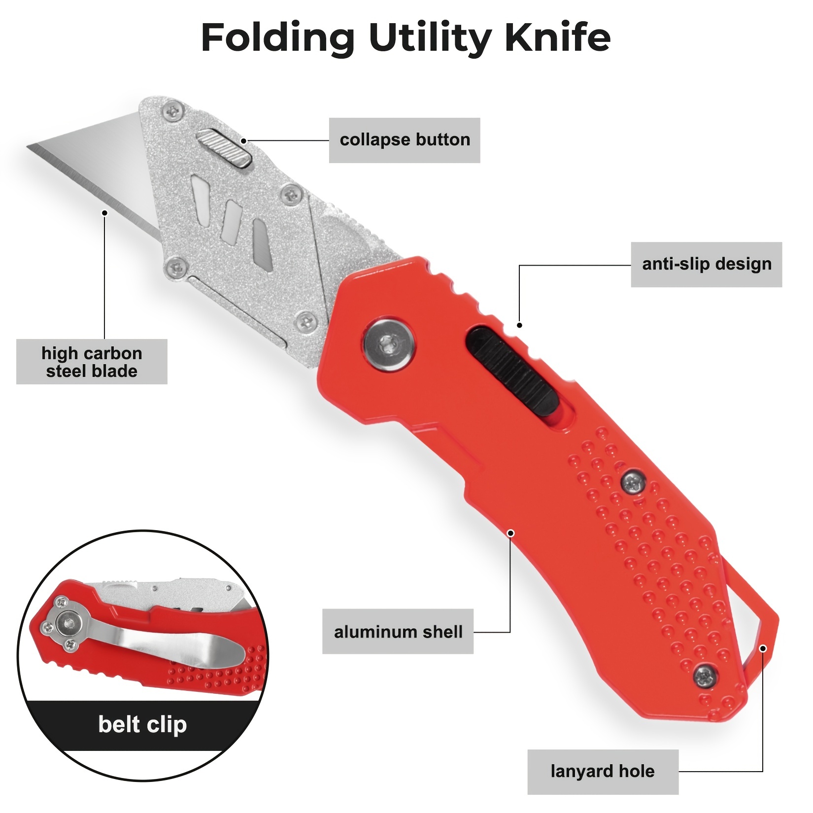 Utility Knife Box Cutter Retractable Blade Storage Design - Temu