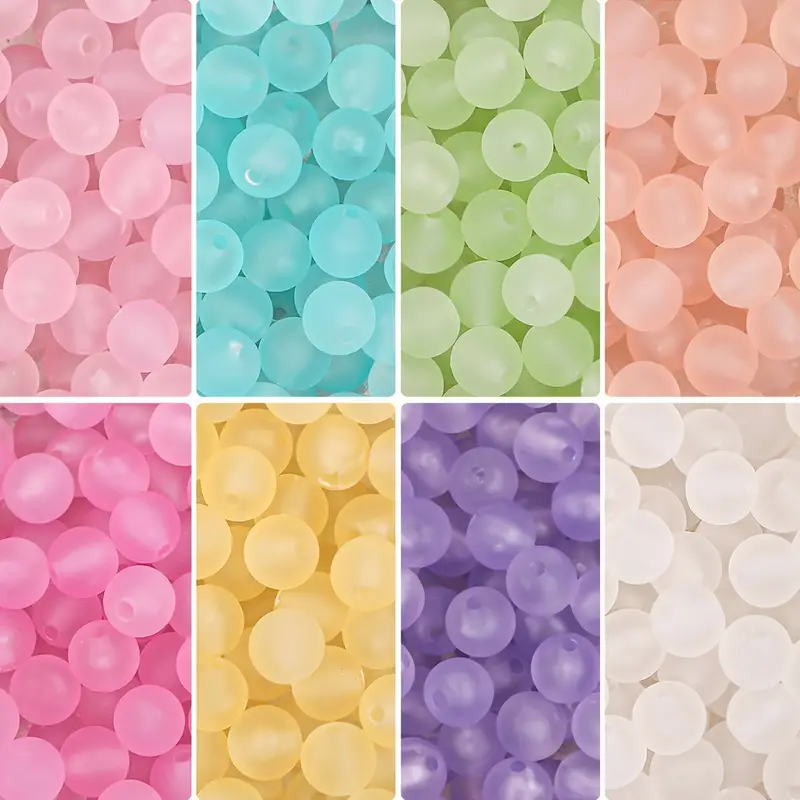 A Pack Acrylic Solid Color Round Beads Christmas Beads For - Temu
