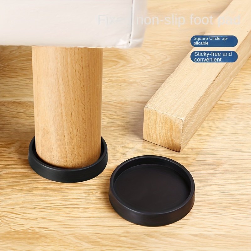Non Slip Furniture Pads - Round Rubber Anti Skid Caster Cups Leg Coasters - Couch, Chair, Feet, and Bed Stoppers with Anti - Sliding Floor Grip 