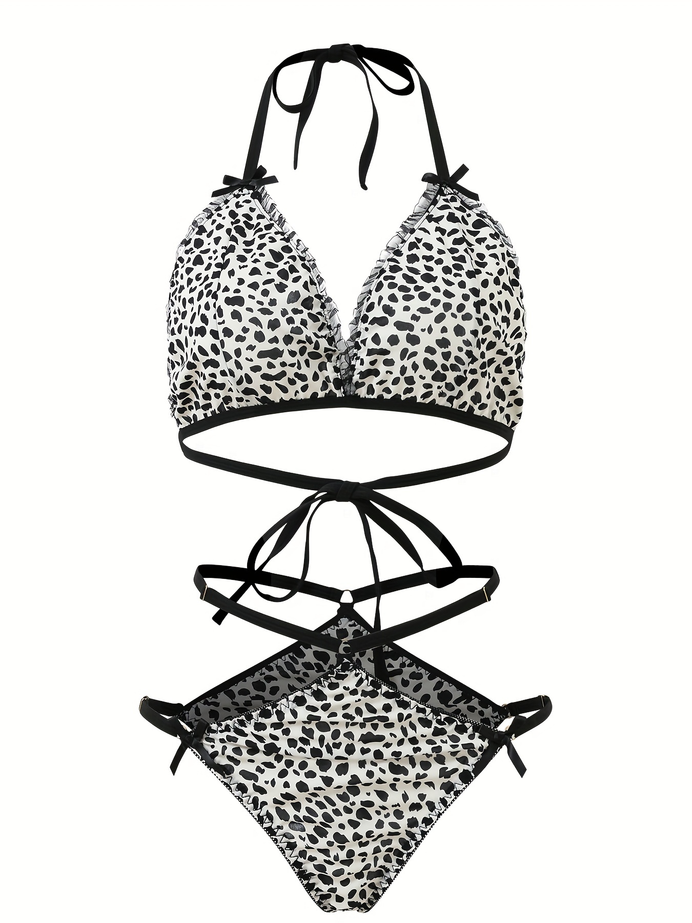 Plus Size Sexy Lingerie Set Women's Plus Leopard Print - Temu Canada