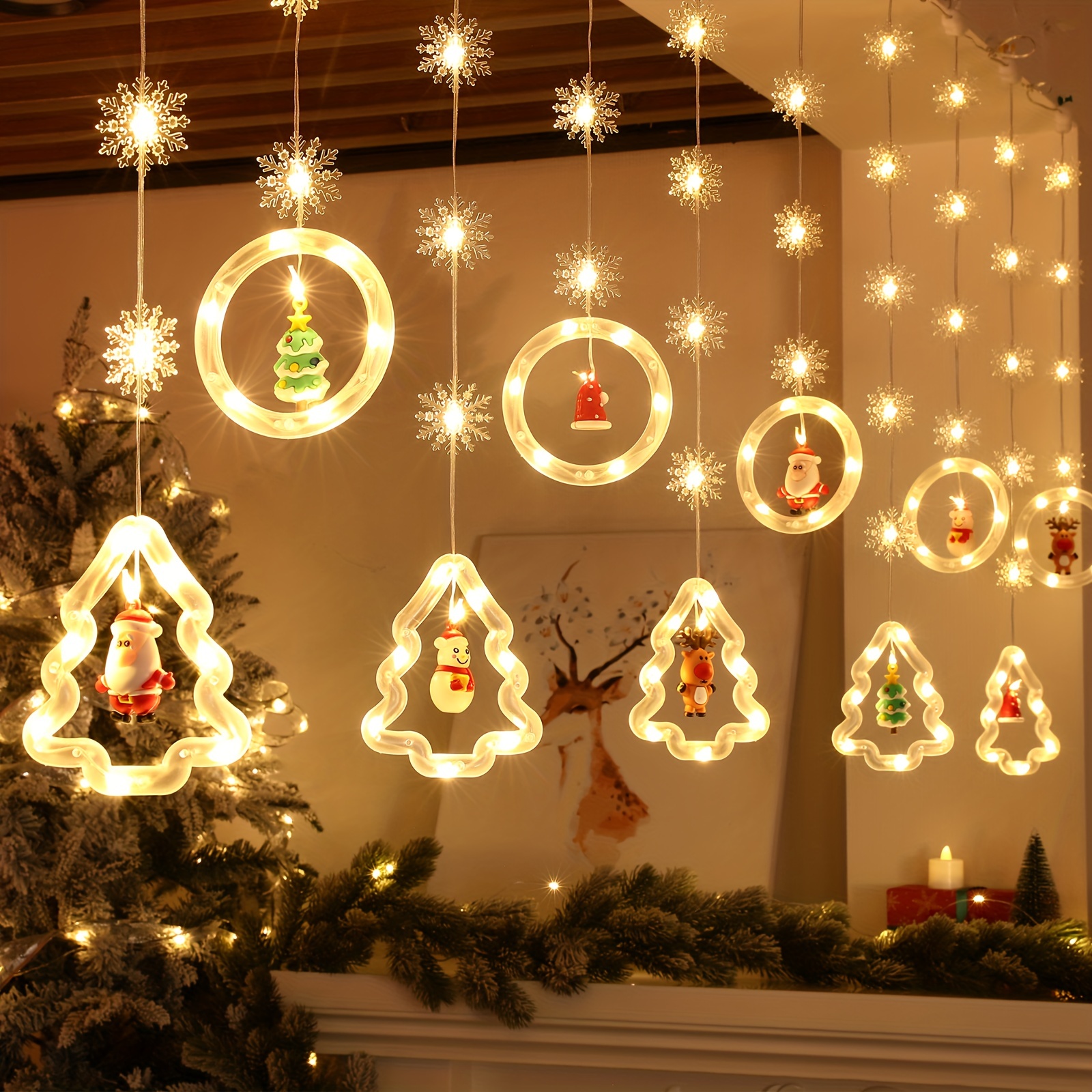 Lumières De Fenêtre Décorations De Noël Ring Lights Avec Des - Temu Canada