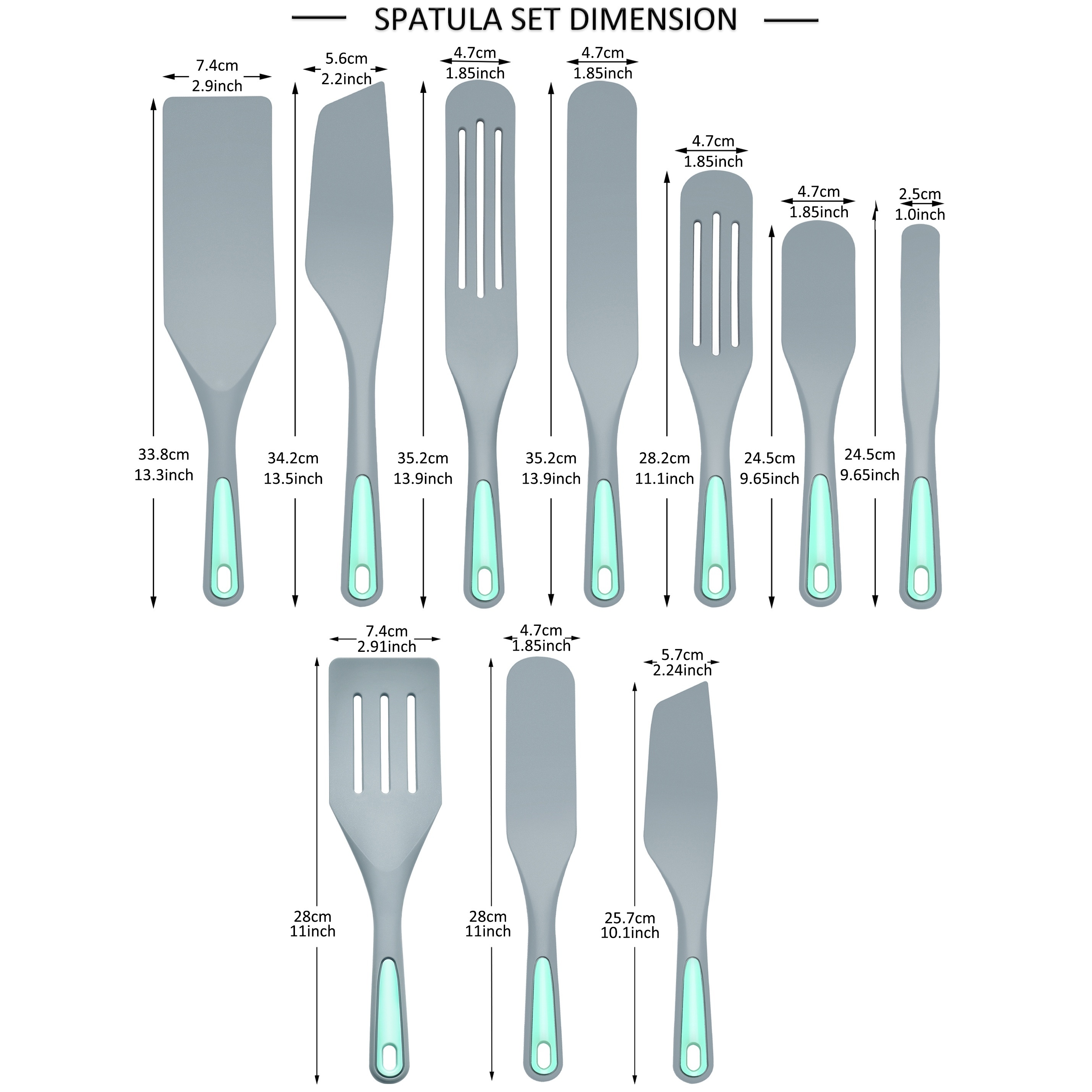 To encounter Silicone Spurtles Set, 7 Piece Nonstick Spurtle Kitchen  Utensils, Silicone Spatula, Heat Resistant Spurtle for Salad Stir, Cake  Make and Pan-Fried Steak 