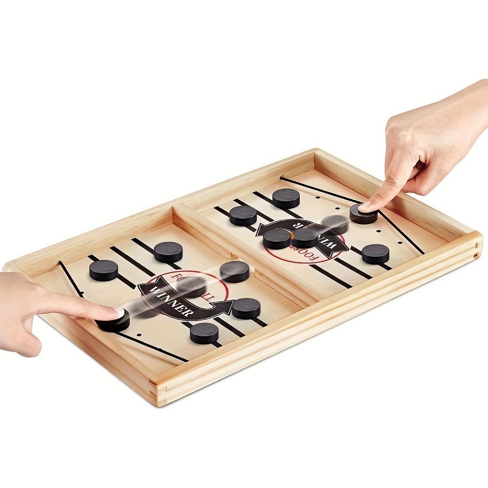 Large Sling Puck Game, Foosball Winner Board Game, Wooden Hockey Table  Game, Fast Paced Slingshot Game Board, Rapid Sling Table Battle Speed  String