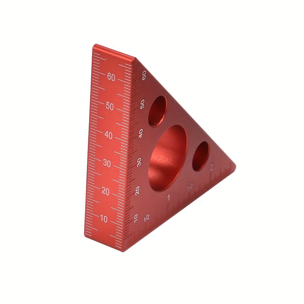 Escuadra plástica 3D, con regla y escalas angulares.