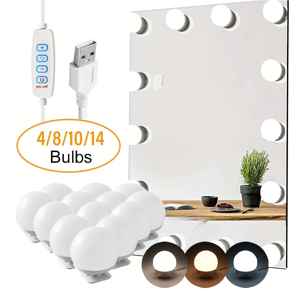 Led Dresser Mirror Front Light 14 Dimmable Bulbs 3 Color - Temu