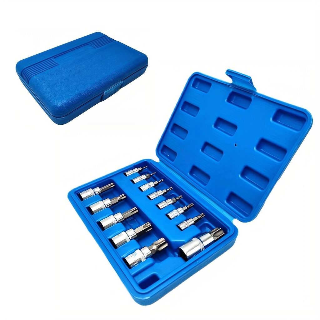 

13pcs Torx Bit Socket Set, Crv Sockets, S2 Steel Bits, 1/4-inch (t8-t30), 3/8-inch (t40-t60) & 1/2-inch (t70) Drive, Enhanced Storage Case