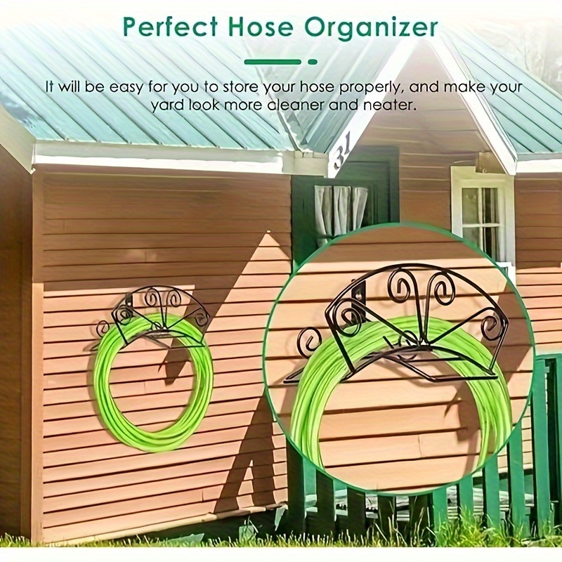 GARDEN HOSE PIPE HANGER WALL MOUNTED CABLE TIDY STORAGE SHED HOSE REEL  HOLDER UK 8719202558500