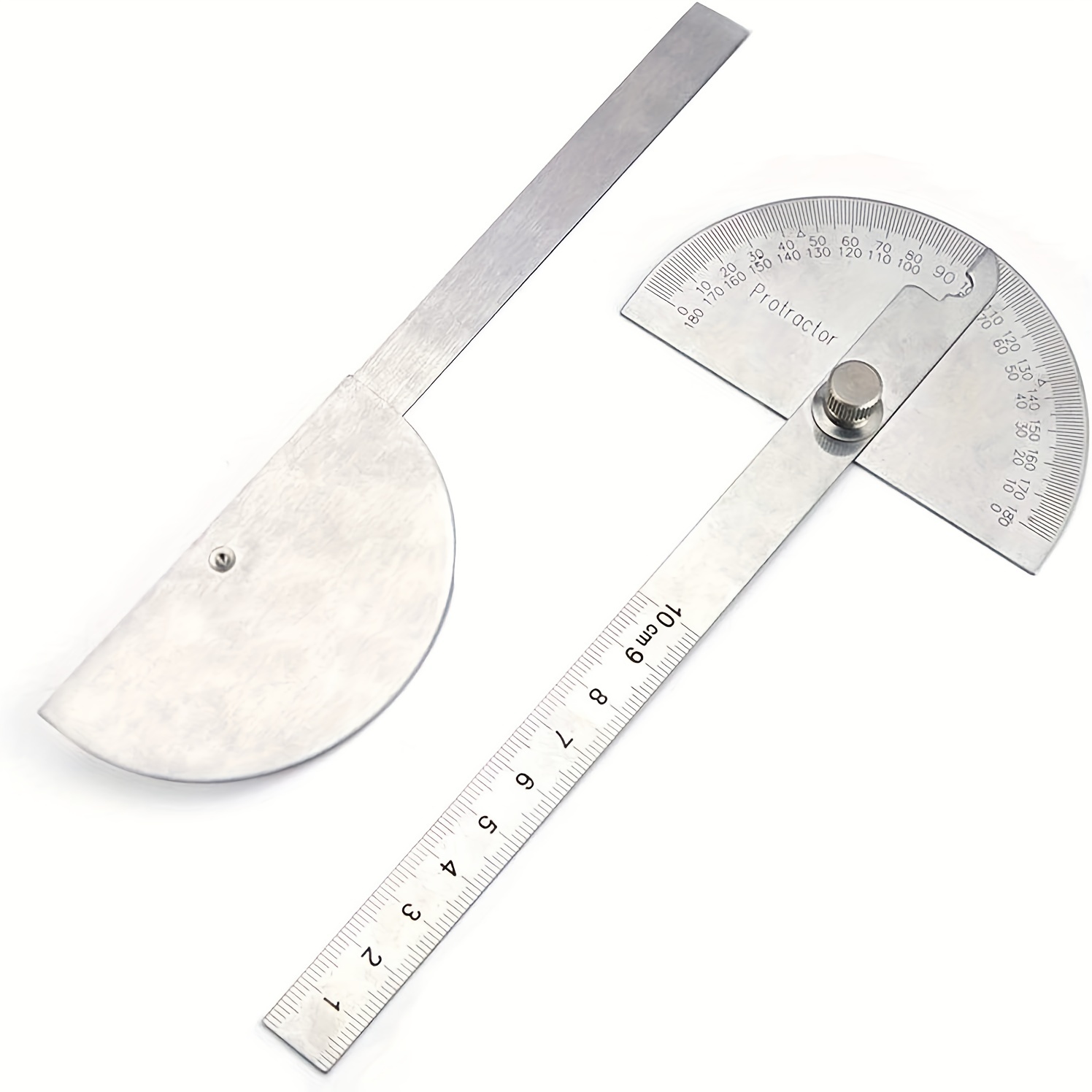 180 Degree Protractor Angle Finder Arm Rotary Measuring Ruler Stainless  Steel