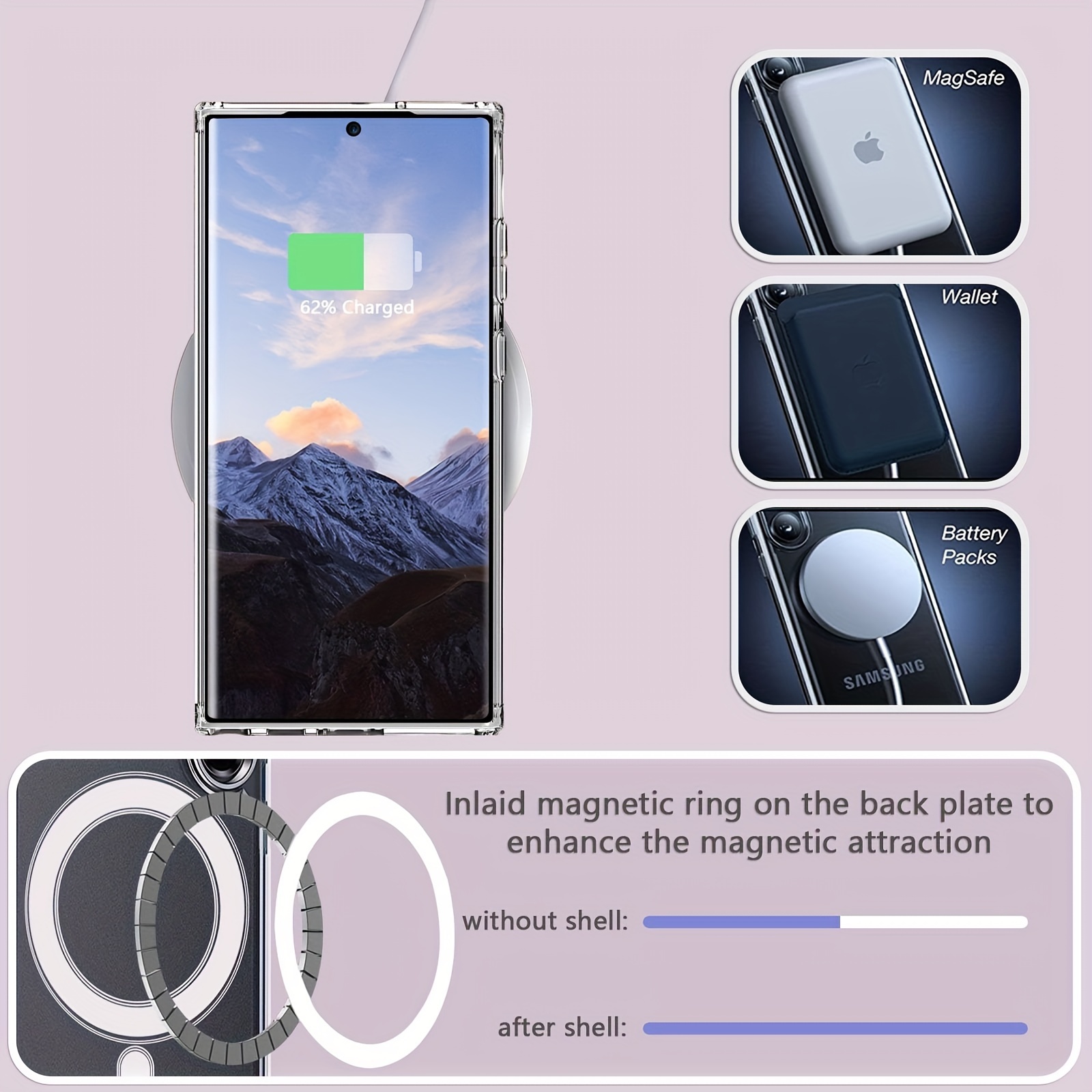 S23fe 5g Transparente Magnetische Telefon Fall - Temu Austria