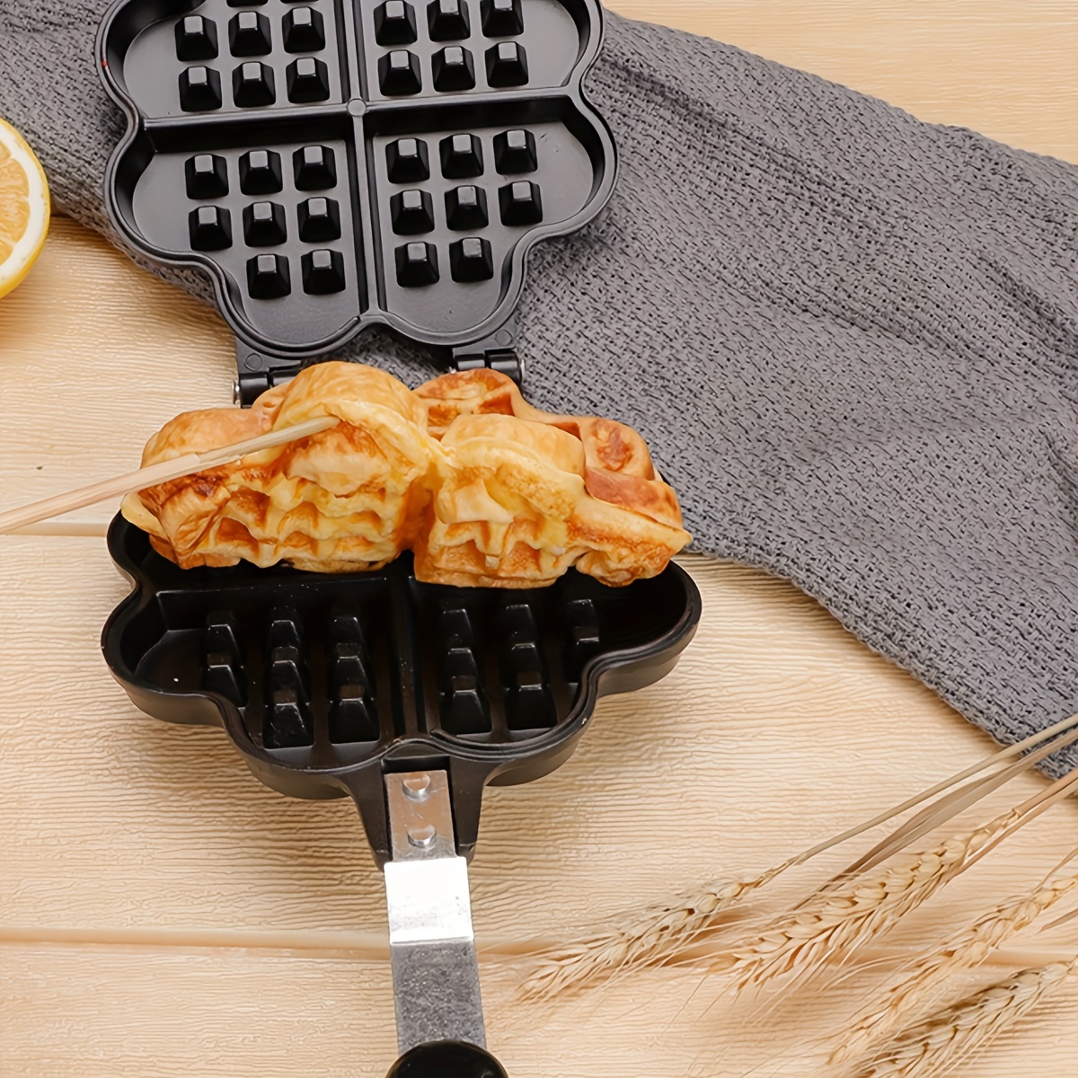Heart Waffle Baking Pan For Gas Waffle Maker Double Sided - Temu