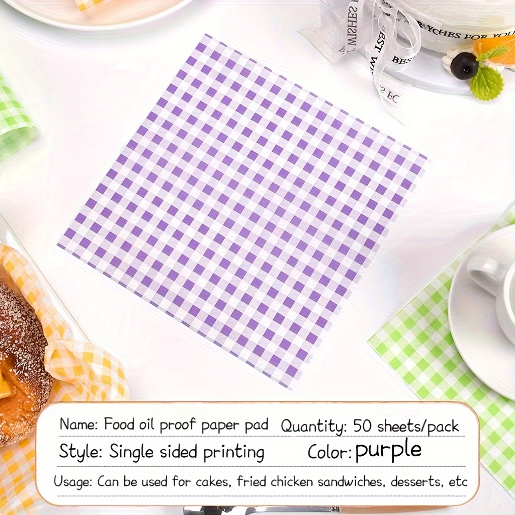 Plaid Print Wax Paper Sheets Grease Resistant Food Wrapping - Temu