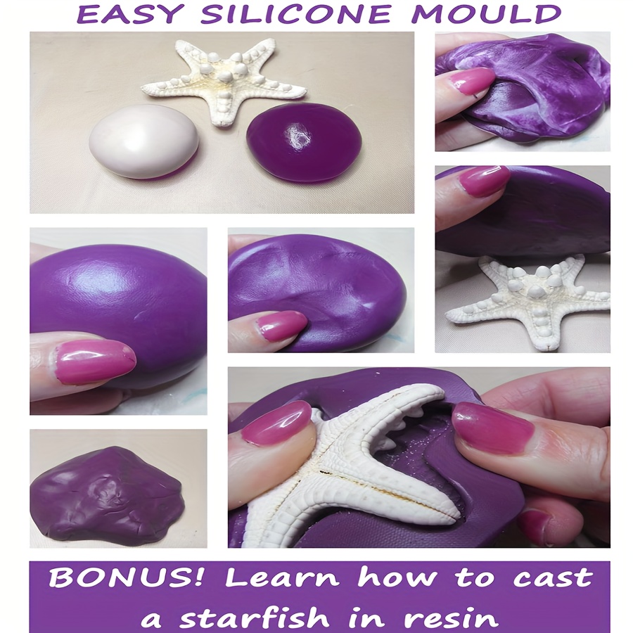 Let's Resin Silicone Putty - 1LB/40A Silicone Mold Making Kit, Non-Toxic,Strong&Flexible, Easy 1:1 Mixing Ratio for Reusable Silicone Molds