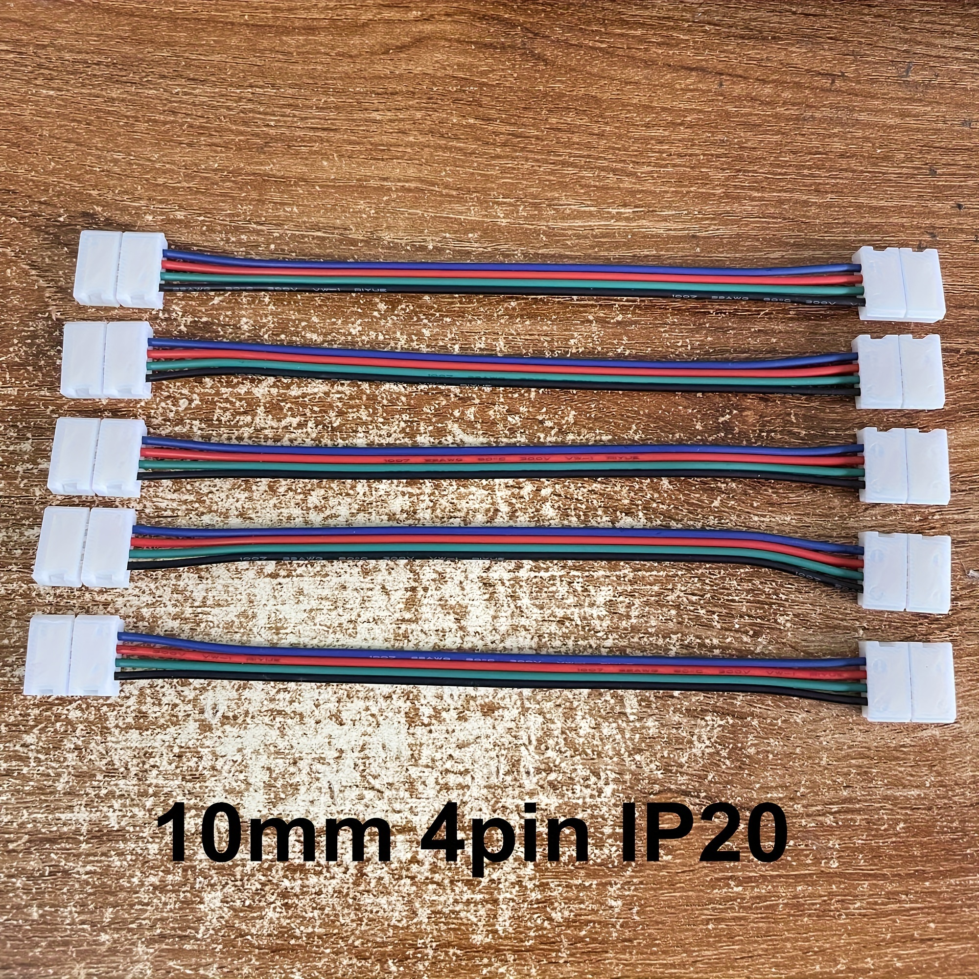 5pcs 2/3/4/5 Pin LED Strip Lights Connector, For 8mm 10mm 12mm 3528 5050  5630 RGB RGBW Non-Waterproof LED Strip Pair Light With Wire