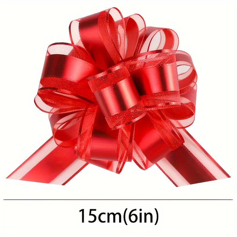 White Satin 5inch Gift Wrapping Decorative Pull Bows -10pack