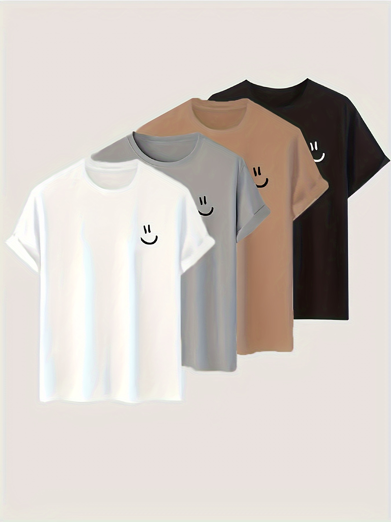 Fashion 4pcs Men's Fashion Printed T-shirt Short Sleeve