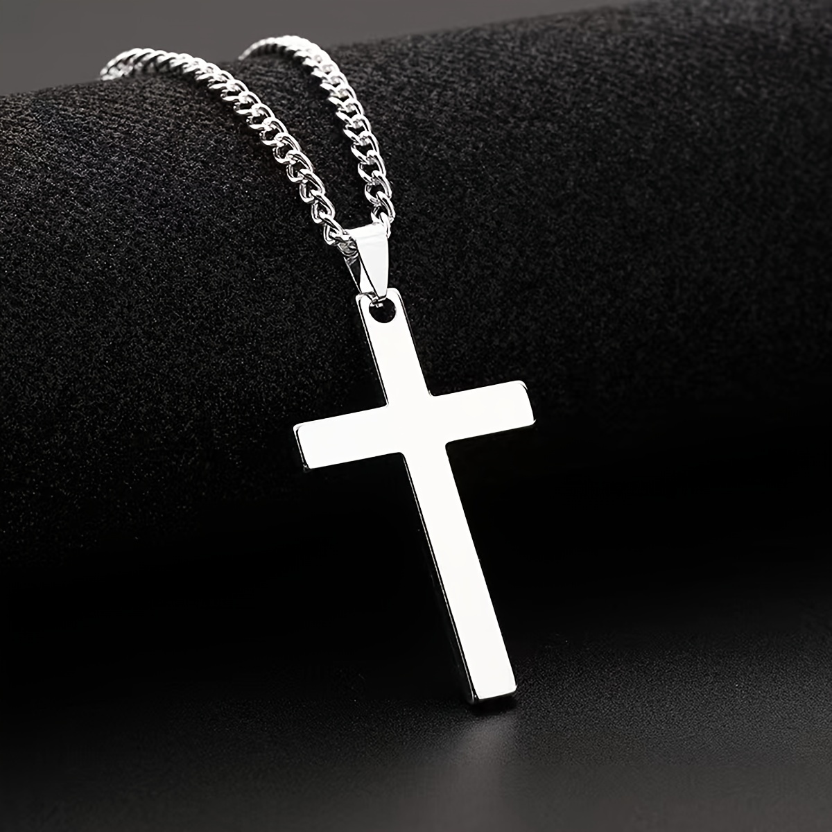 Aadi Pewter Simple Circle Cross on Leather Cord Necklace - Anju