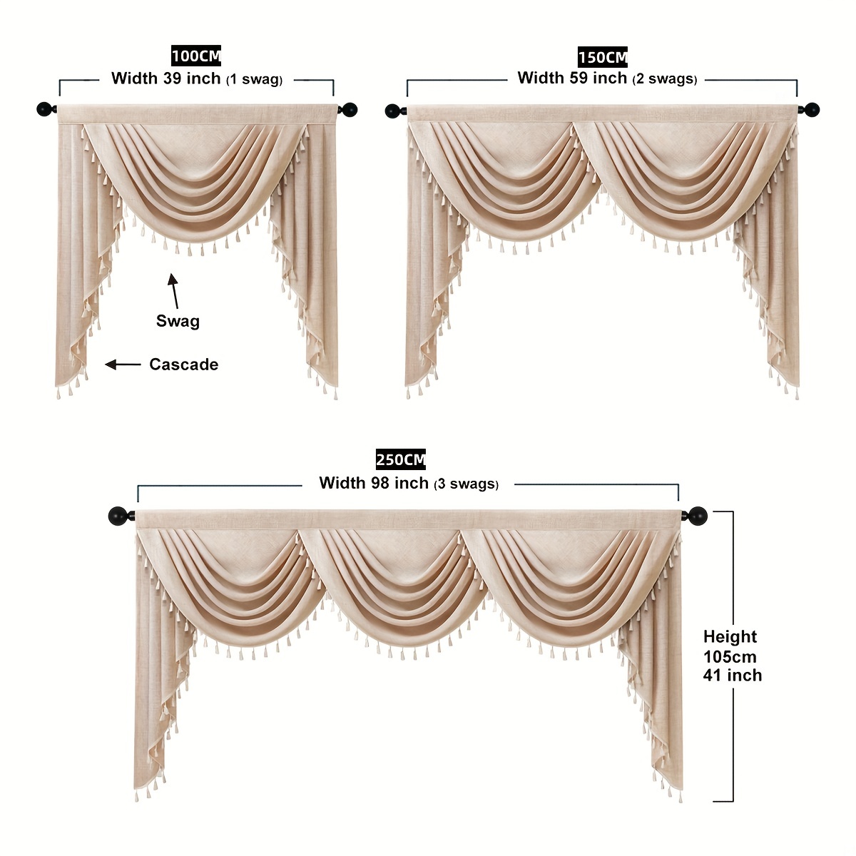 European Style Wave Valance Solid Color Curtain Head Light - Temu