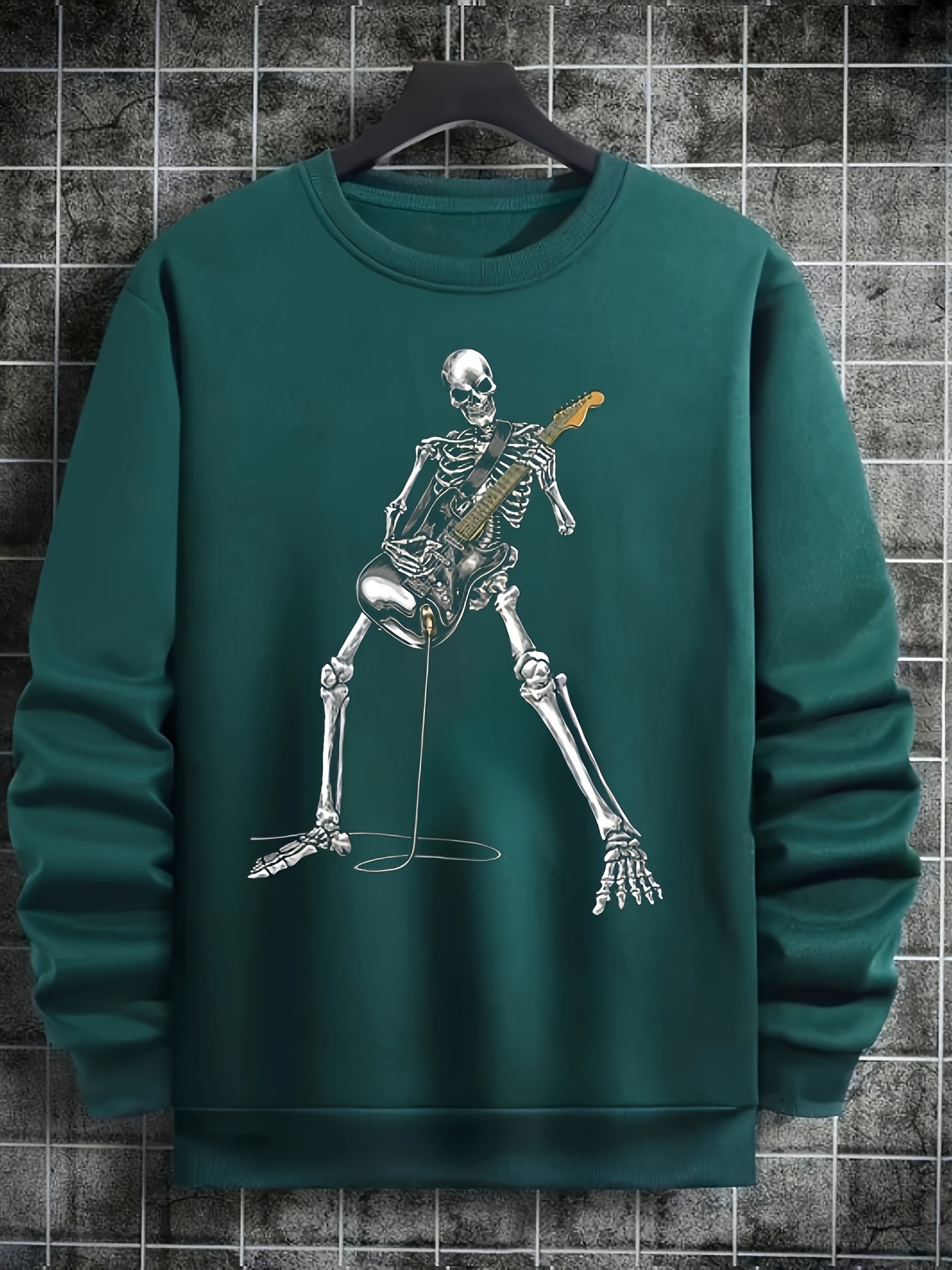 Skeleton Rocker Pattern Print Sweatshirt For Kids Boys - Keep Your