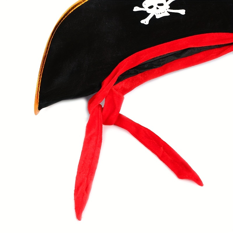 Sombrero De Pirata Negro Para Halloween, Gorro Con Estampado De Calavera,  Disfraz De Capitán, Juego De Rol, Mascarada, Accesorios De Fiesta De Cosplay