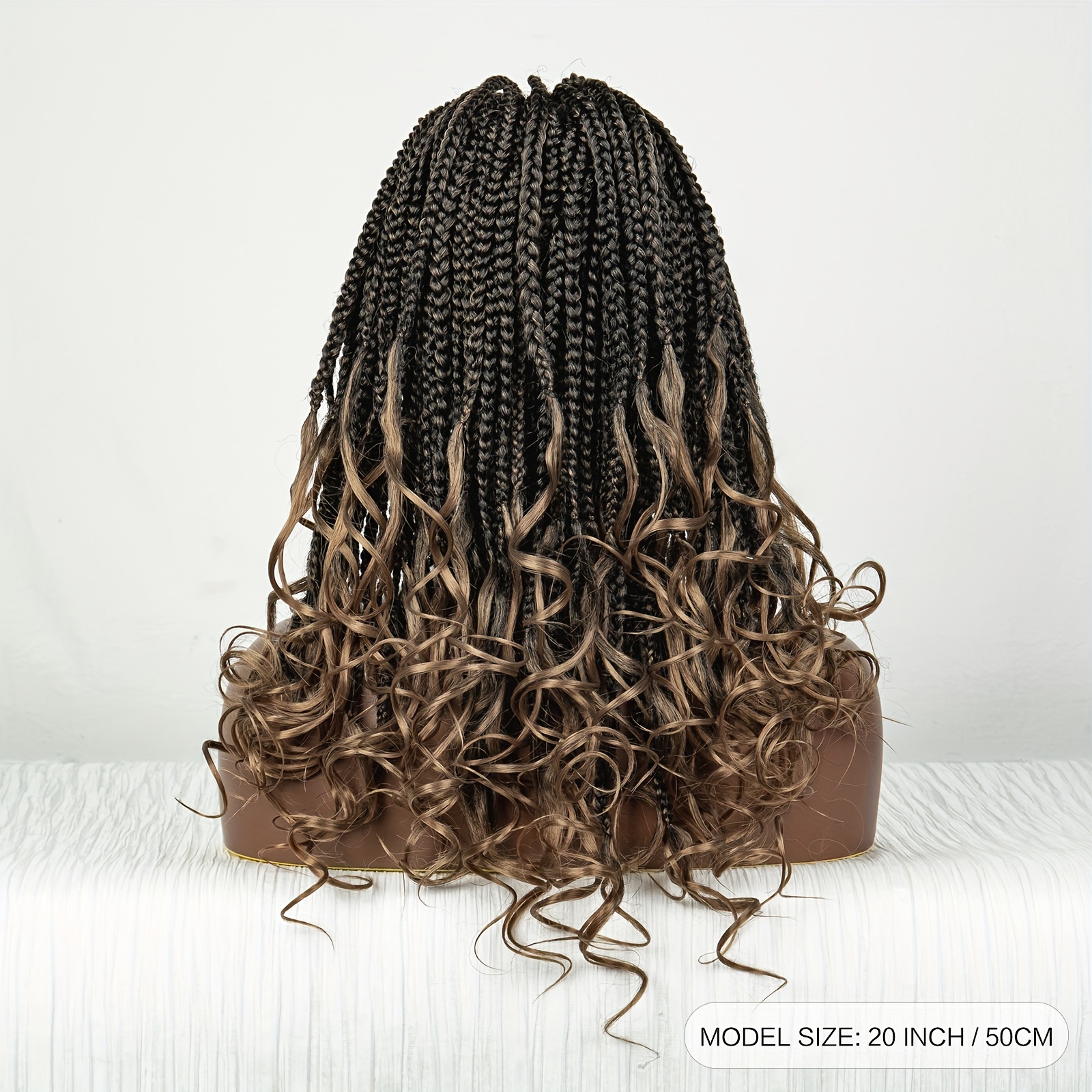 Box Braided Synthetic Wigs Goddess Box Braids Bouncy Wavy - Temu