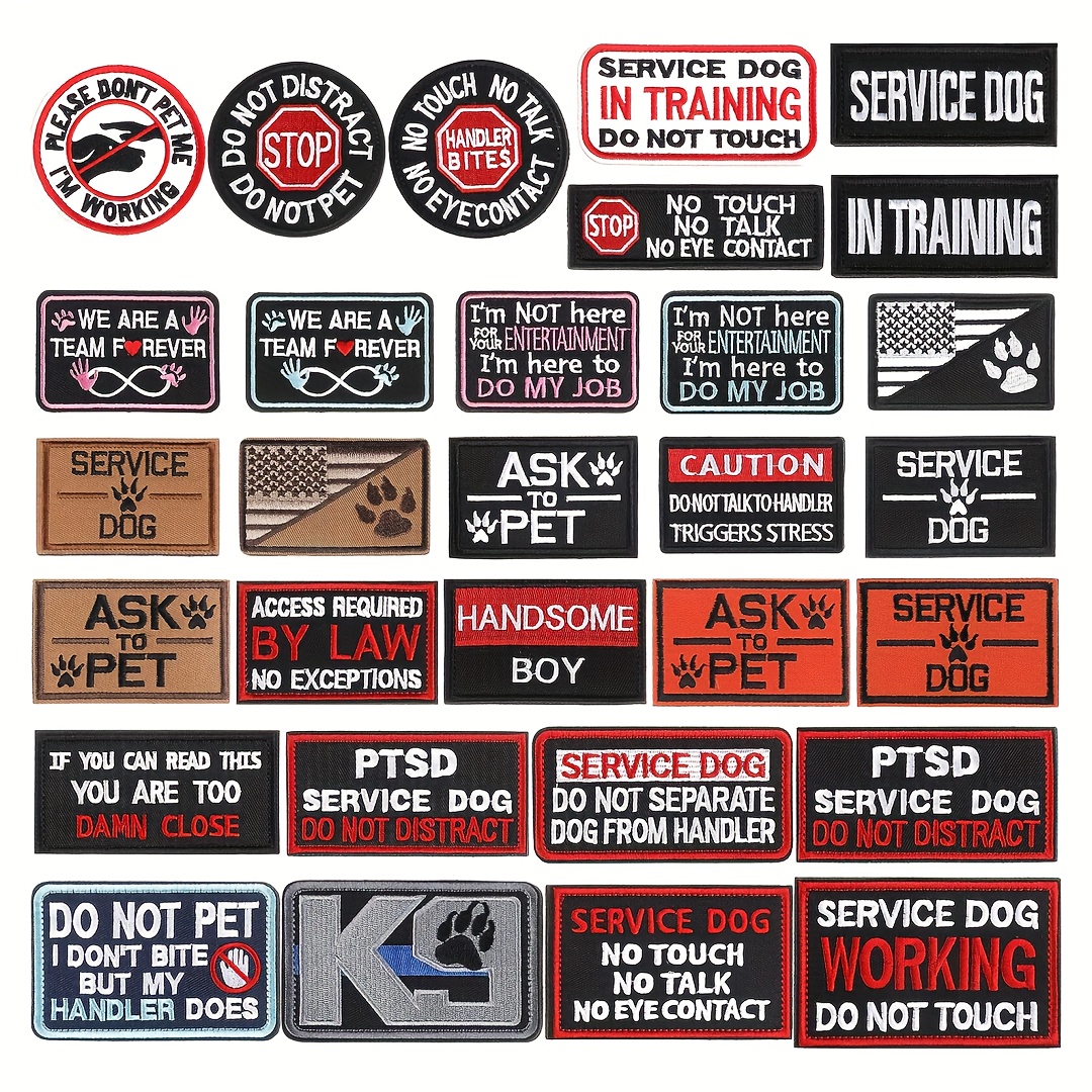 8pcs Service Dog Patch 6 x 2,Do Not Pet/Service Dog/in Training/I'm Special Patches,Clear Pattern Dog Patches for Vest,Patches for Dog Harness,Dog