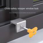 1pc Child-Safe Window Lock - Aluminum Alloy Design - No Punching Required - Anti-Fall Protection - Kids' Room Window & Sliding Door Security